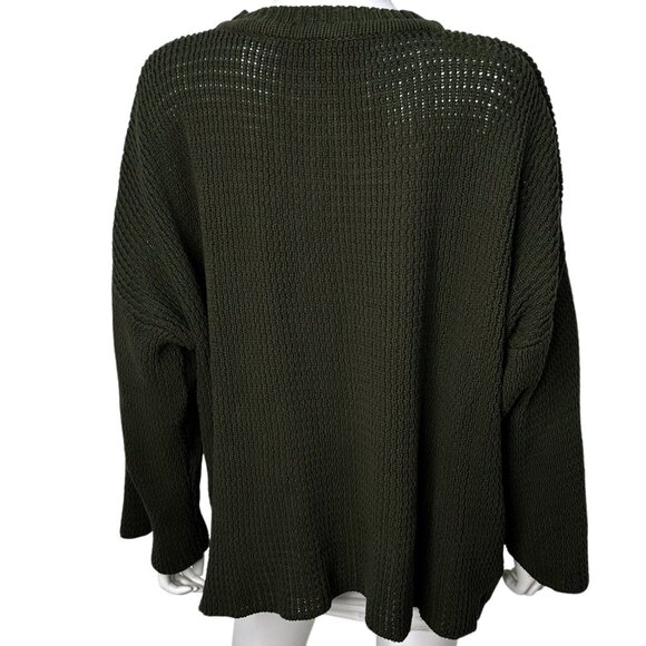Maurie and Eve Cotton Oversized Crewneck Sweater in Olive Green Women's Size 4 - Picture 5 of 16